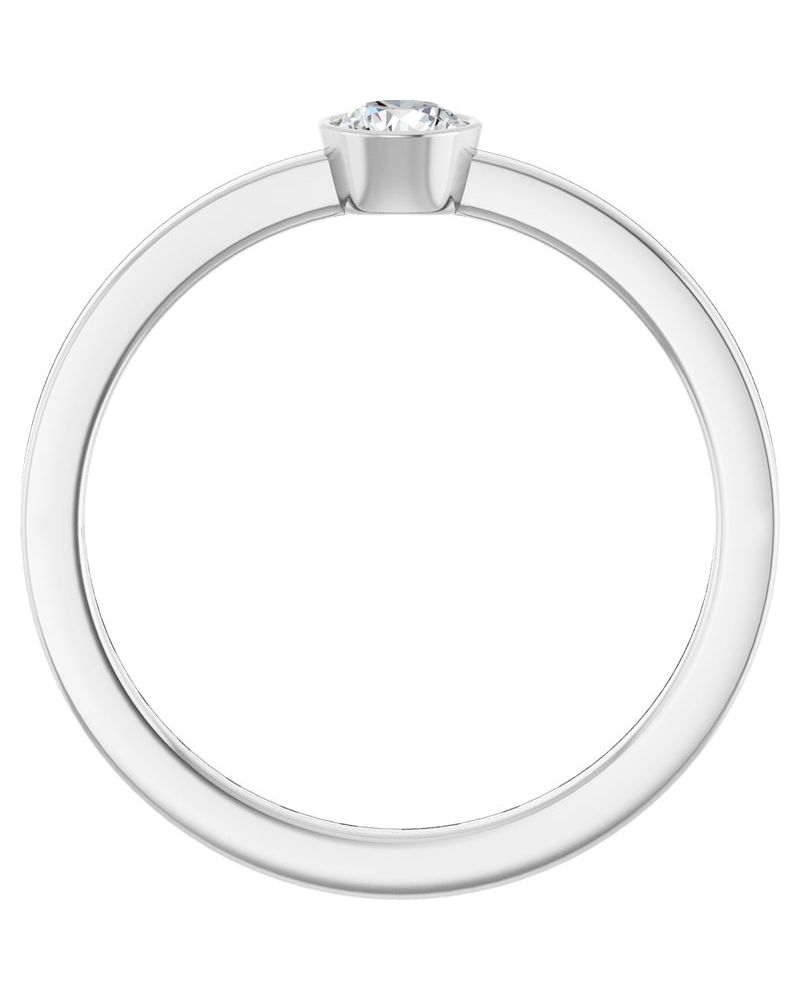 Anel Solitário com Cravação Bezel em Ouro 14k com Diamantes Naturais – Modelo 4