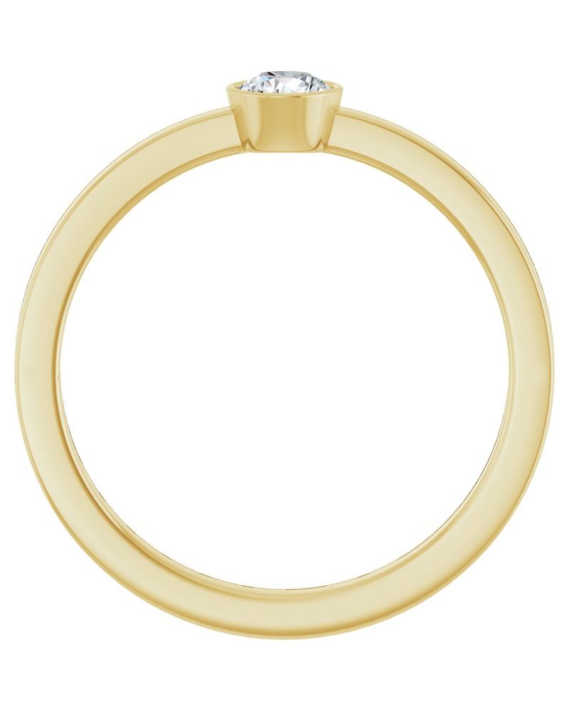 Anel Solitário com Cravação Bezel em Ouro 14k com Diamantes Naturais – Modelo 4