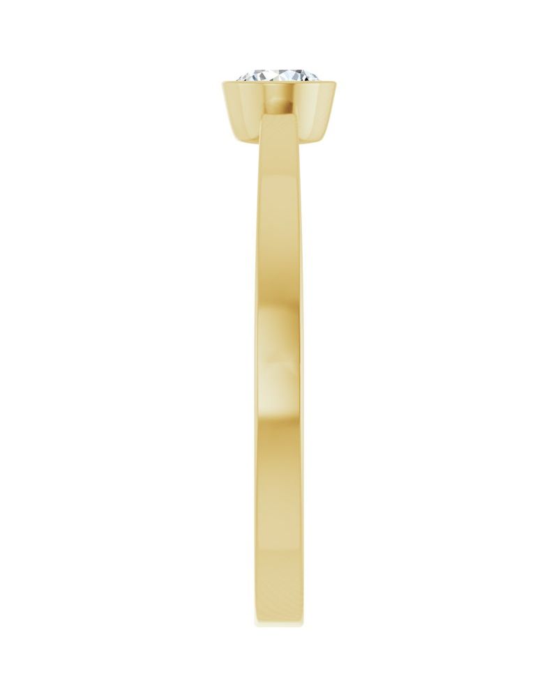 Anel Solitário com Cravação Bezel em Ouro 14k com Diamantes Naturais – Modelo 4