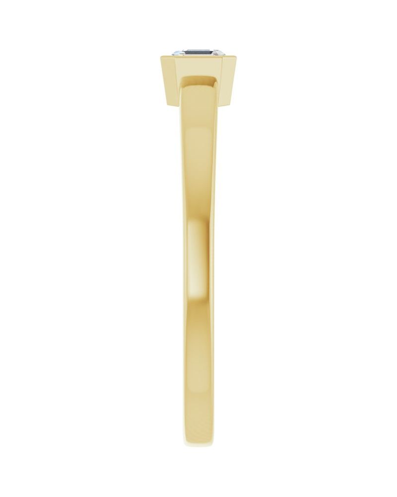 Anel Solitário com Cravação Bezel em Ouro 14k com Diamantes Naturais – Modelo 3