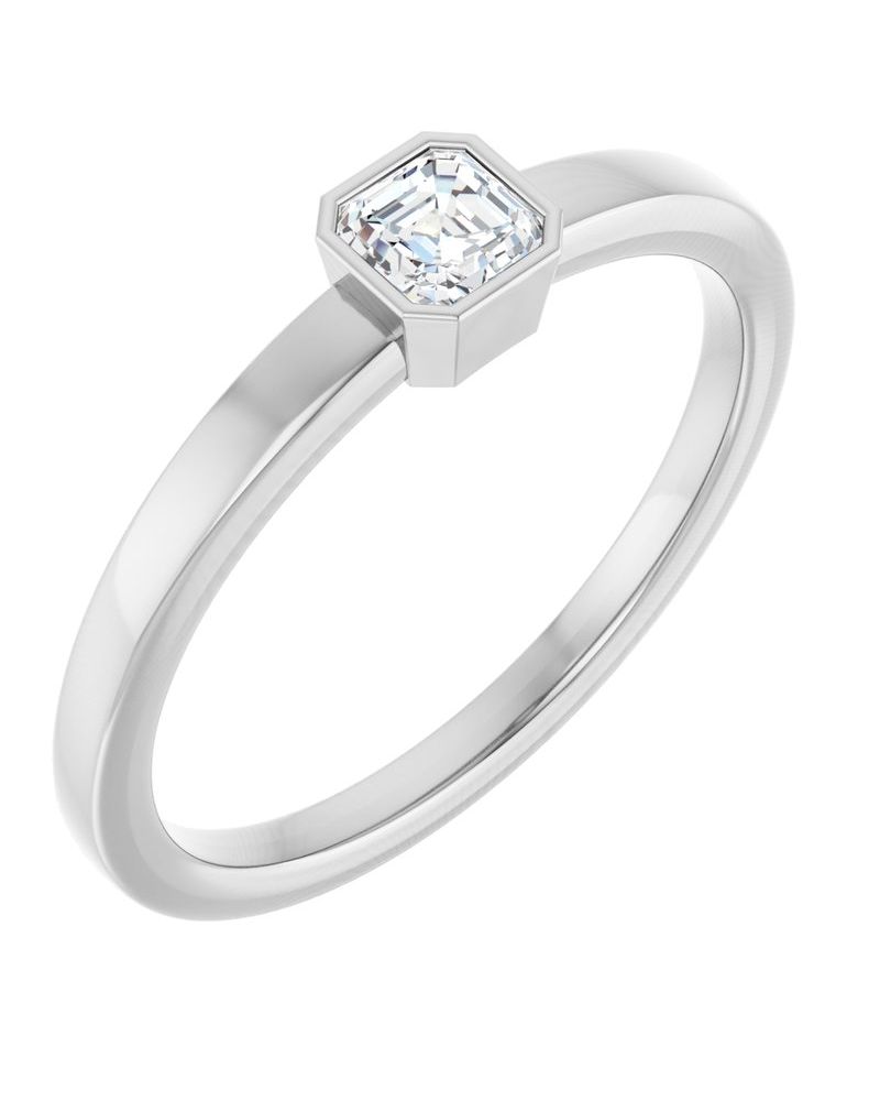 Anel Solitário com Cravação Bezel em Ouro 14k com Diamantes Naturais – Modelo 3