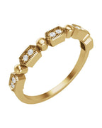 Anel Empilhável em Ouro 14k com Diamantes Naturais – Modelo 20
