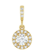 Pingente Halo em Ouro 14k com Diamantes de Laboratório – Modelo 2