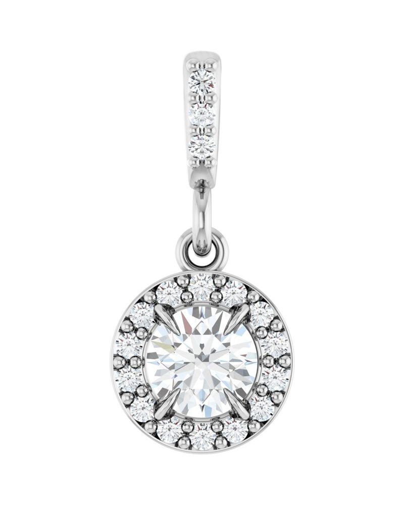 Pingente Halo em Ouro 14k com Diamantes de Laboratório – Modelo 2