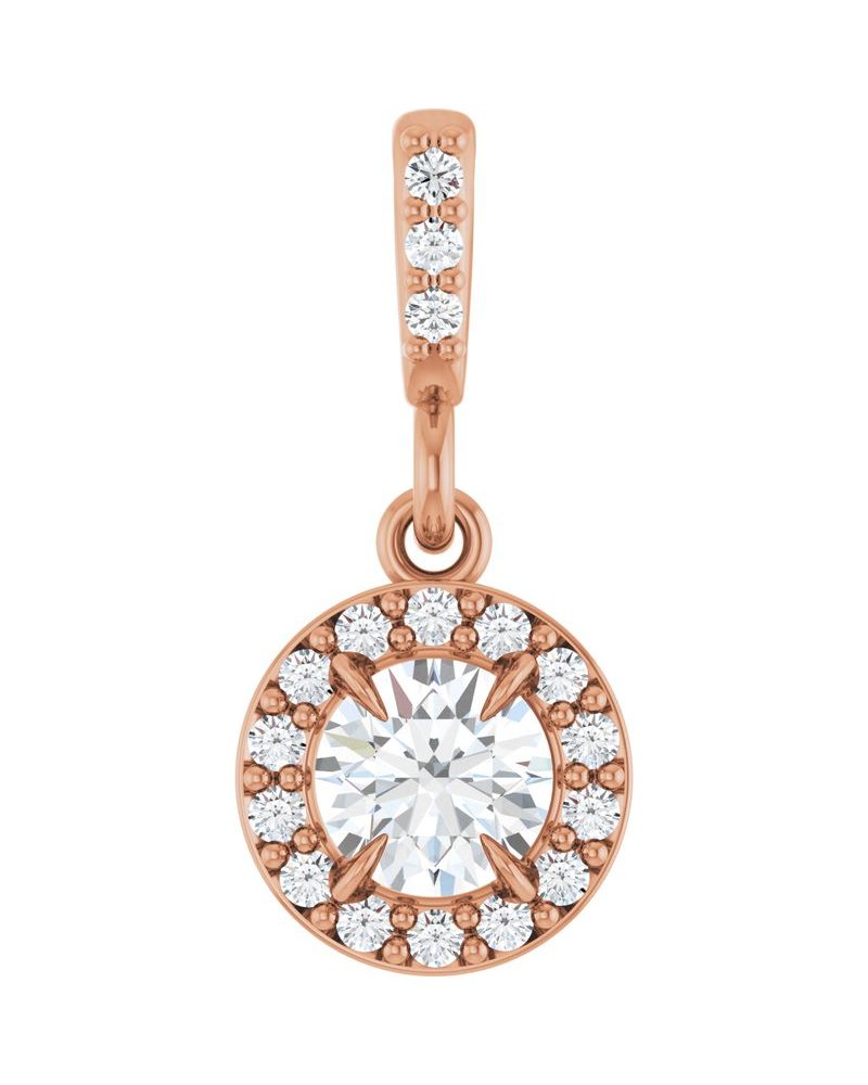 Pingente Halo em Ouro 14k com Diamantes de Laboratório – Modelo 2