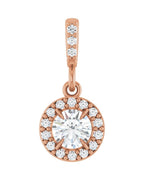 Pingente Halo em Ouro 14k com Diamantes de Laboratório – Modelo 2