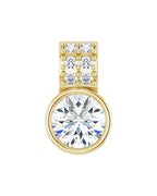 Pingente Cravejado com Cravação Bezel em Ouro 14k com Diamantes de Laboratório
