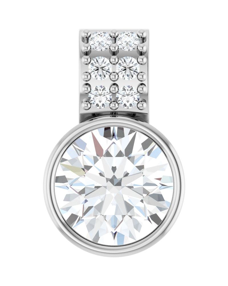 Pingente Cravejado com Cravação Bezel em Ouro 14k com Diamantes de Laboratório