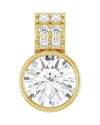 Pingente Cravejado com Cravação Bezel em Ouro 14k com Diamantes de Laboratório