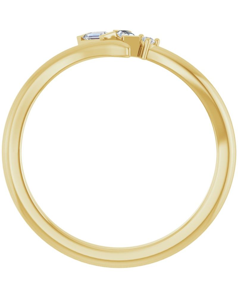 Anel Bypass Cravejado em Ouro 14k com Diamantes Naturais – Modelo 6