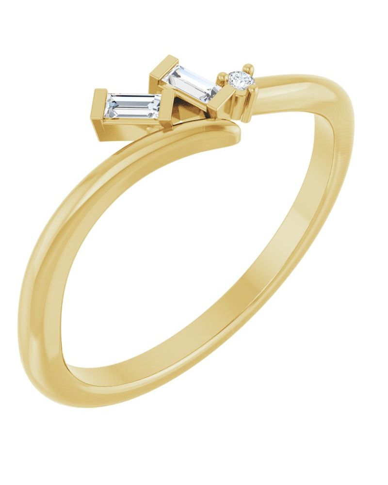 Anel Bypass Cravejado em Ouro 14k com Diamantes Naturais – Modelo 6