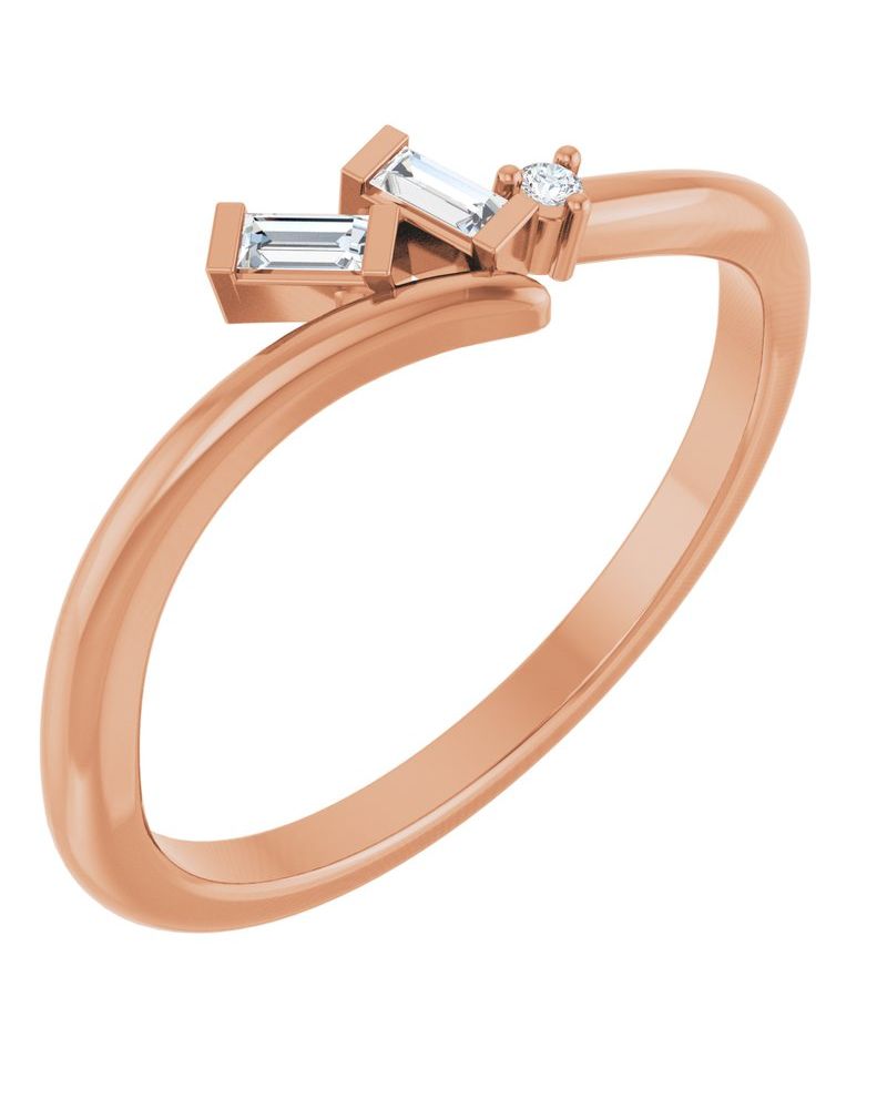 Anel Bypass Cravejado em Ouro 14k com Diamantes Naturais – Modelo 6