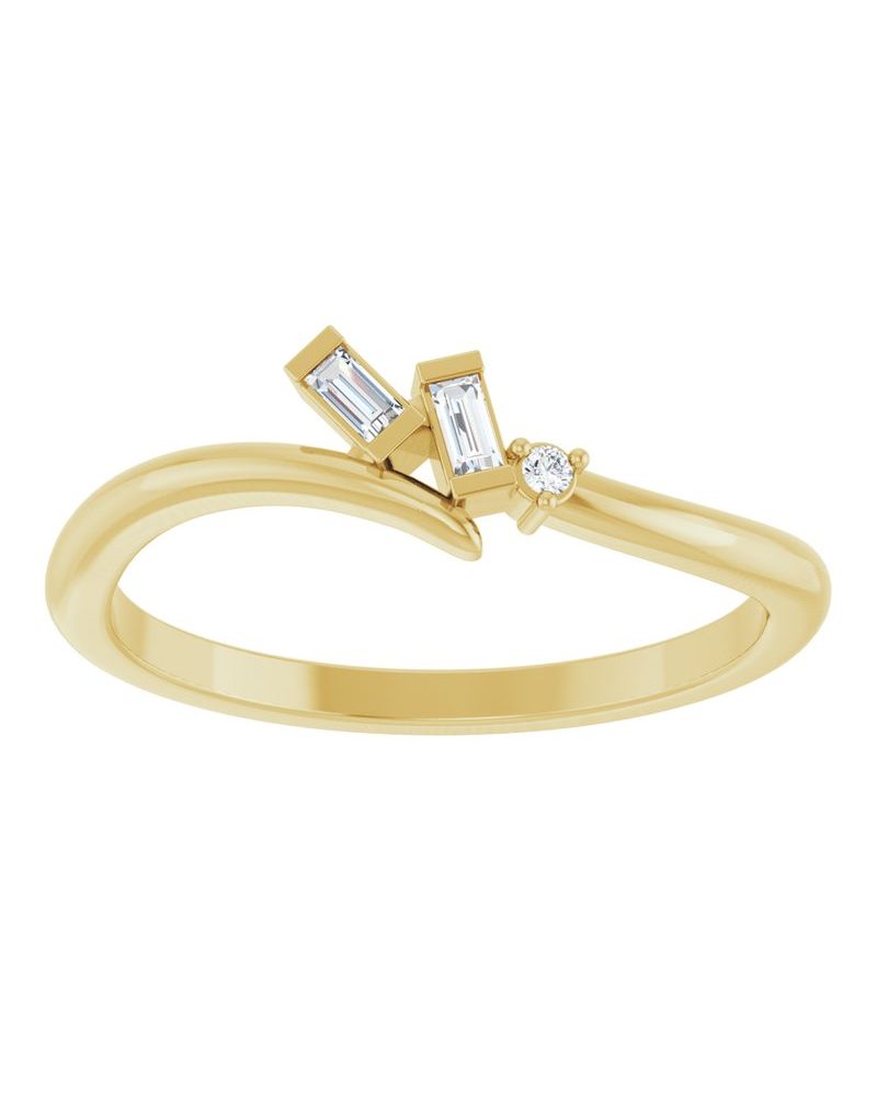Anel Bypass Cravejado em Ouro 14k com Diamantes Naturais – Modelo 6
