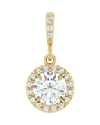 Pingente Halo em Ouro 14k com Diamantes de Laboratório – Modelo 2