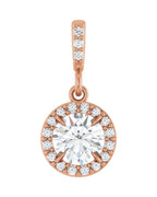Pingente Halo em Ouro 14k com Diamantes de Laboratório – Modelo 2