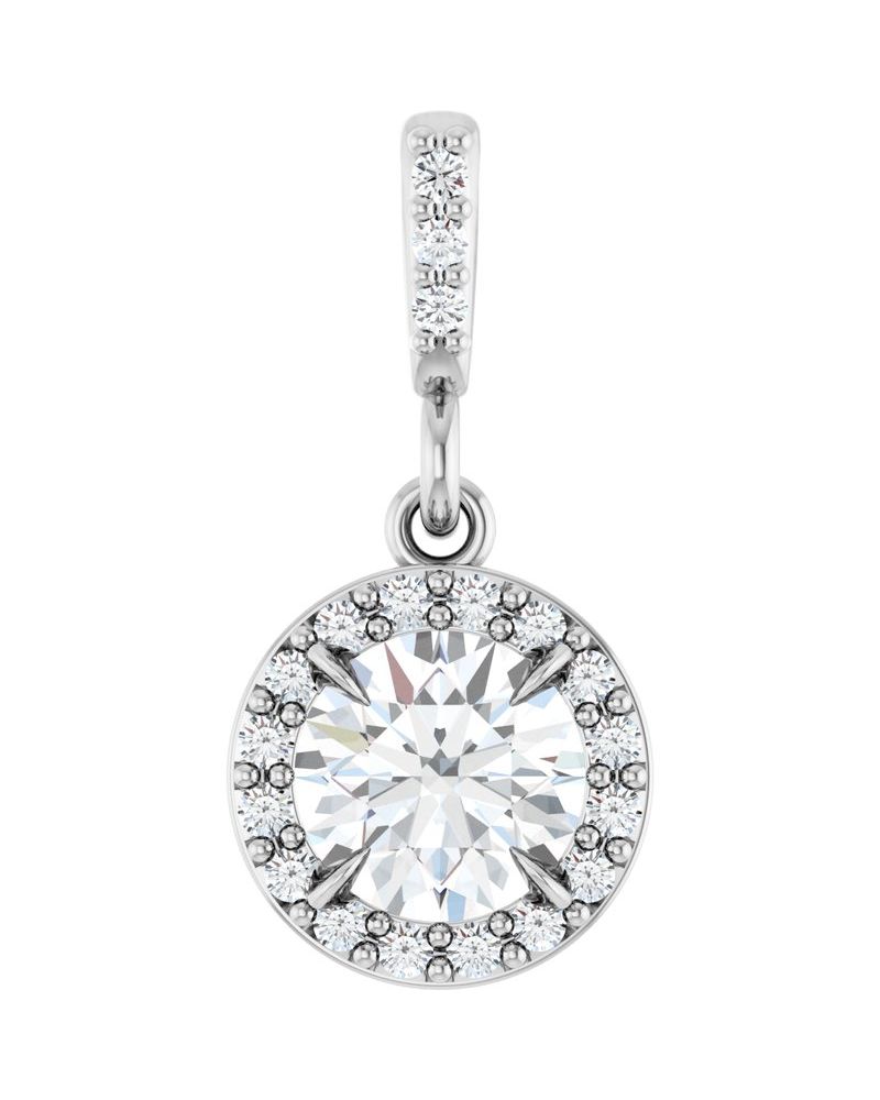 Pingente Halo em Ouro 14k com Diamantes de Laboratório – Modelo 2