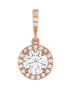 Pingente Halo em Ouro 14k com Diamantes de Laboratório – Modelo 2