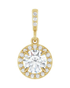 Pingente Halo em Ouro 14k com Diamantes de Laboratório – Modelo 2