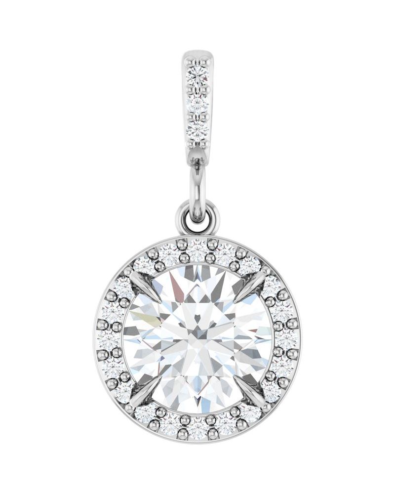 Pingente Halo em Ouro 14k com Diamantes de Laboratório – Modelo 2
