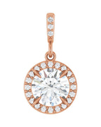 Pingente Halo em Ouro 14k com Diamantes de Laboratório – Modelo 2