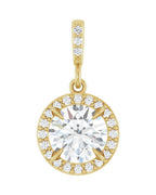 Pingente Halo em Ouro 14k com Diamantes de Laboratório – Modelo 2