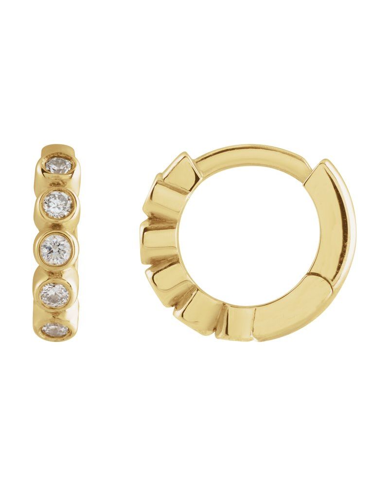 Brinco de Aro com Dobradiça em Ouro 14k com Diamantes de Laboratório – Modelo 2