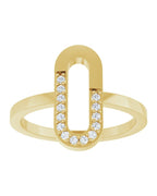 Anel Elos Clipe Cravejado em Ouro 14k com Diamantes Naturais