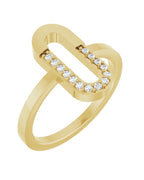 Anel Elos Clipe Cravejado em Ouro 14k com Diamantes Naturais
