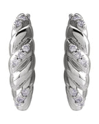 Brinco Abaulado Cravejado em Ouro 14k com Diamantes Naturais