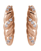 Brinco Abaulado Cravejado em Ouro 14k com Diamantes Naturais