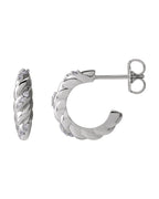 Brinco Abaulado Cravejado em Ouro 14k com Diamantes Naturais
