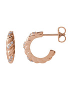 Brinco Abaulado Cravejado em Ouro 14k com Diamantes Naturais