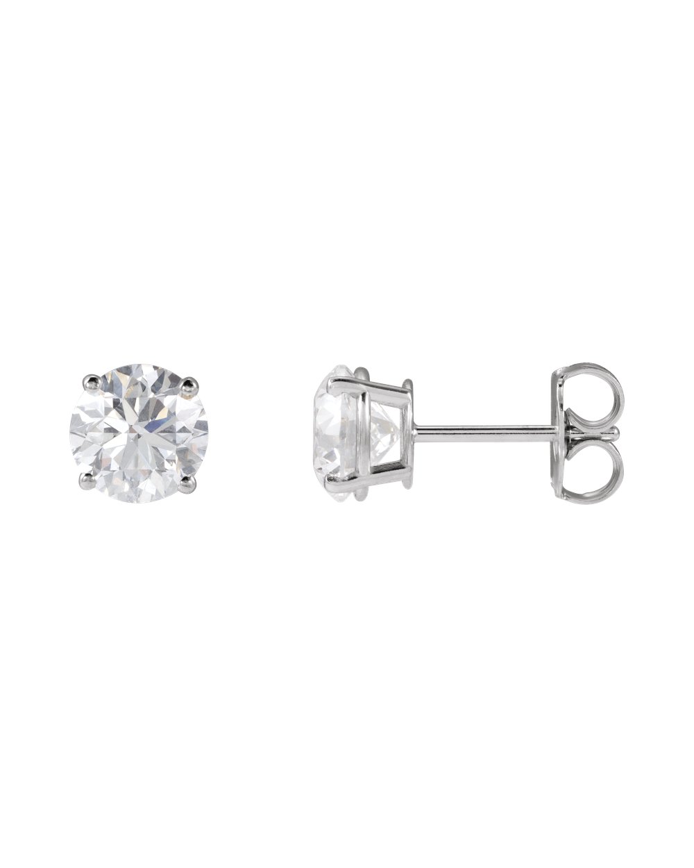 Brinco Ponto de Luz em Ouro 14k com Diamantes de Laboratório – Quatro Garras