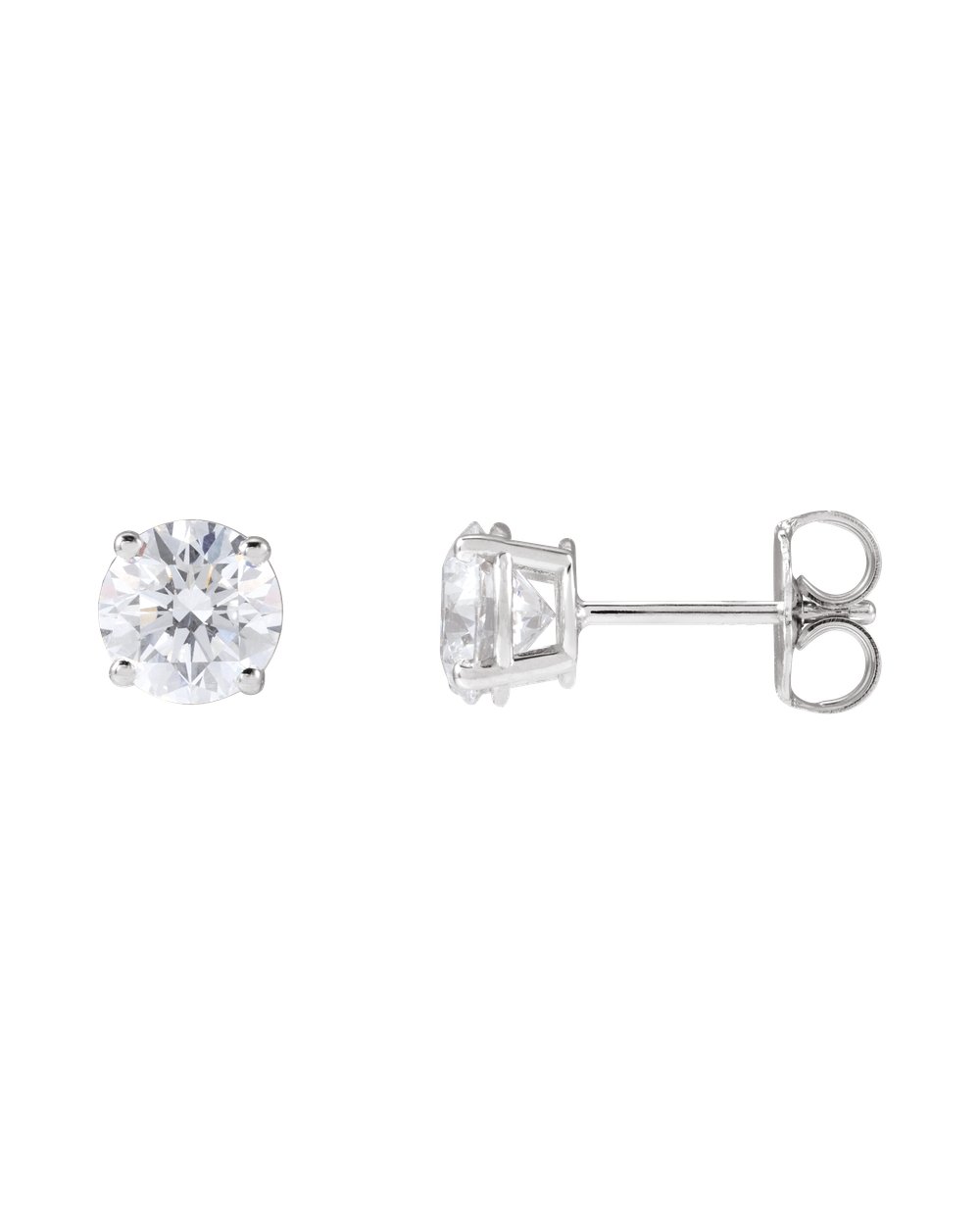 Brinco Ponto de Luz em Ouro 14k com Diamantes de Laboratório – Quatro Garras