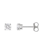 Brinco Ponto de Luz em Ouro 14k com Diamantes de Laboratório – Quatro Garras