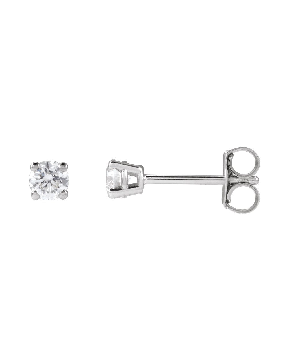 Brinco Ponto de Luz em Ouro 14k com Diamantes de Laboratório – Quatro Garras
