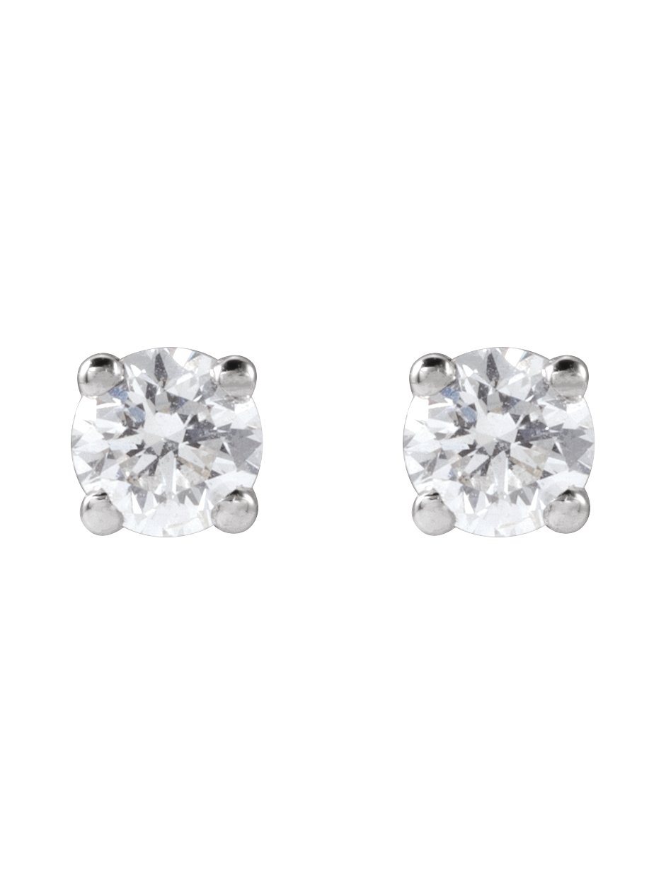Brinco Ponto de Luz em Ouro 14k com Diamantes de Laboratório – Quatro Garras