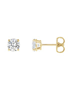 Brinco Ponto de Luz em Ouro 14k com Diamantes de Laboratório – Quatro Garras