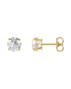 Brinco Ponto de Luz em Ouro 14k com Diamantes de Laboratório – Quatro Garras