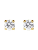 Brinco Ponto de Luz em Ouro 14k com Diamantes de Laboratório – Quatro Garras