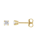 Brinco Ponto de Luz em Ouro 14k com Diamantes de Laboratório – Quatro Garras