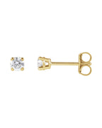 Brinco Ponto de Luz em Ouro 14k com Diamantes de Laboratório – Quatro Garras