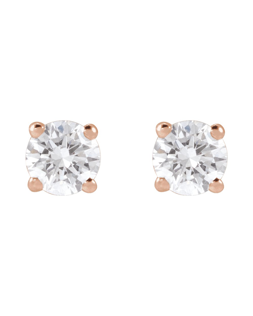 Brinco Ponto de Luz em Ouro 14k com Diamantes de Laboratório – Quatro Garras