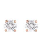 Brinco Ponto de Luz em Ouro 14k com Diamantes de Laboratório – Quatro Garras