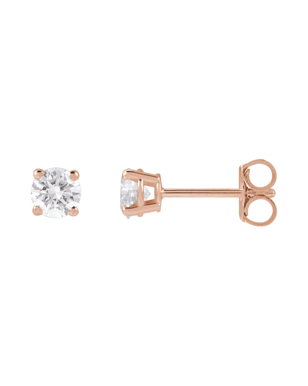 Brinco Ponto de Luz em Ouro 14k com Diamantes de Laboratório – Quatro Garras