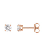 Brinco Ponto de Luz em Ouro 14k com Diamantes de Laboratório – Quatro Garras