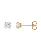 Brinco Ponto de Luz em Ouro 14k com Diamantes de Laboratório – Quatro Garras