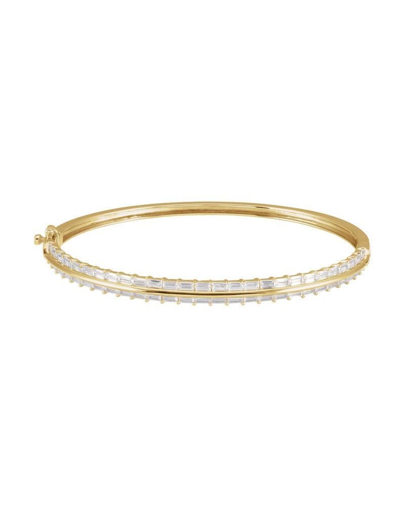 Bracelete Rígido em Ouro 14k com Diamantes de Laboratório – Modelo 2