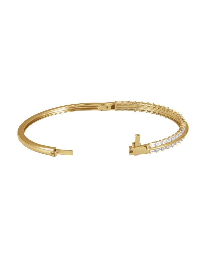 Bracelete Rígido em Ouro 14k com Diamantes de Laboratório – Modelo 2