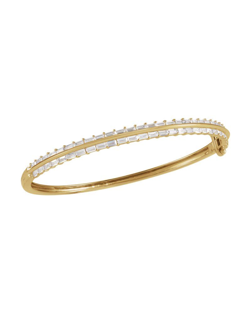 Bracelete Rígido em Ouro 14k com Diamantes de Laboratório – Modelo 2